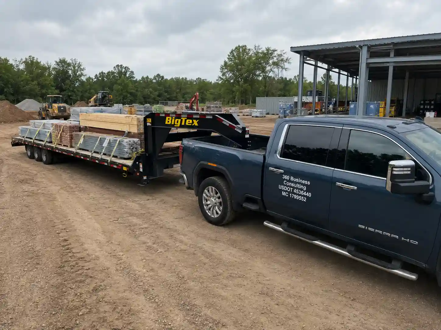 Construction Material Hauling for flatbed hotshot freight