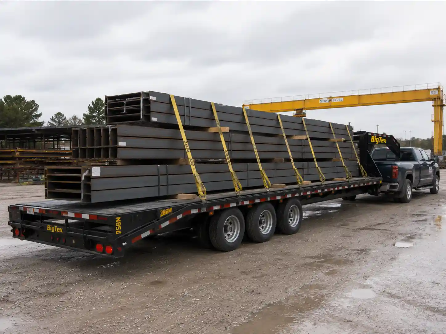 Steel & Metal transported with flatbed hotshot freight